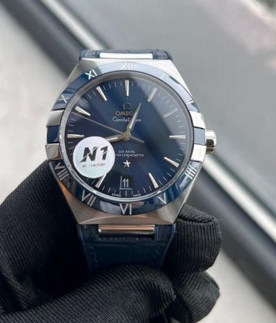 N1 Factory Omega Replica 41mm 8900/8901 Movement Brown Leather Watch Strap Watch